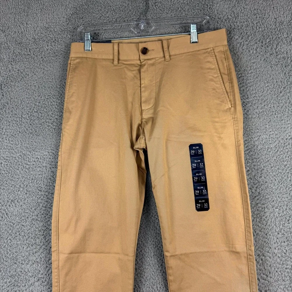 J Crew Pants Mens‎ 29 Khaki Flex Slim Chino Casual Flat Front Dress Cotton 31x32